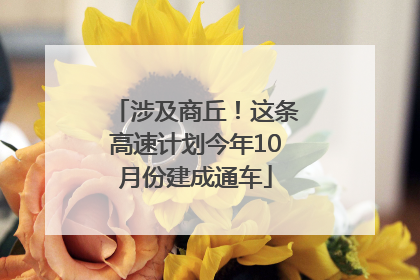 涉及商丘！这条高速计划今年10月份建成通车