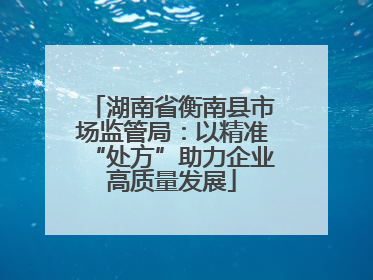 湖南省衡南县市场监管局：以精准“处方”助力企业高质量发展