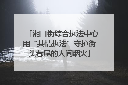 湘口街综合执法中心用“共情执法”守护街头巷尾的人间烟火