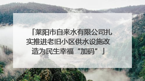 莱阳市自来水有限公司扎实推进老旧小区供水设施改造为民生幸福“加码”