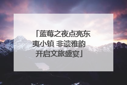 蓝莓之夜点亮东夷小镇 非遗雅韵开启文旅盛宴