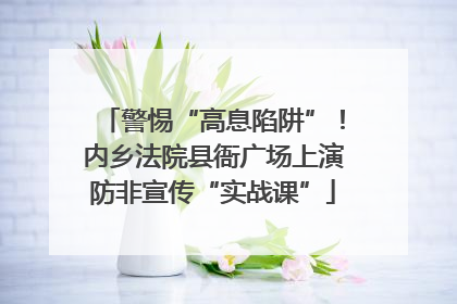 警惕“高息陷阱”！内乡法院县衙广场上演防非宣传“实战课”