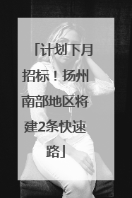 计划下月招标！扬州南部地区将建2条快速路