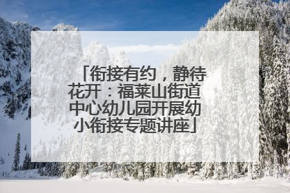 衔接有约，静待花开：福莱山街道中心幼儿园开展幼小衔接专题讲座