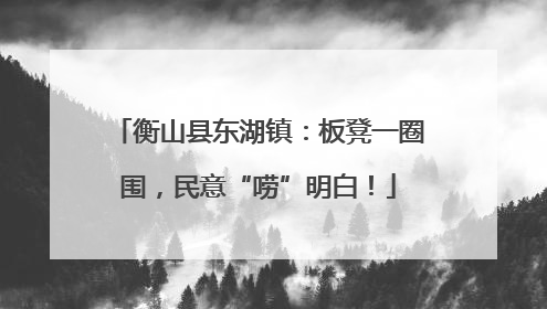 衡山县东湖镇：板凳一圈围，民意“唠”明白！