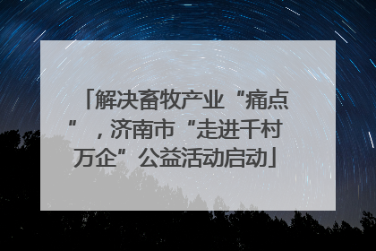 解决畜牧产业“痛点”，济南市“走进千村万企”公益活动启动