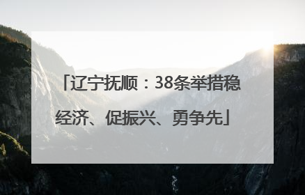辽宁抚顺：38条举措稳经济、促振兴、勇争先