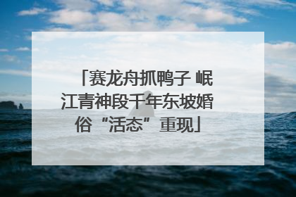 赛龙舟抓鸭子 岷江青神段千年东坡婚俗“活态”重现