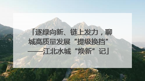 逐绿向新、链上发力，聊城高质量发展“提级换挡”——江北水城“焕新”记