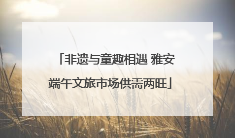 非遗与童趣相遇 雅安端午文旅市场供需两旺