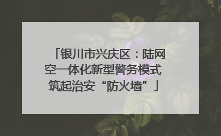 银川市兴庆区：陆网空一体化新型警务模式筑起治安“防火墙”
