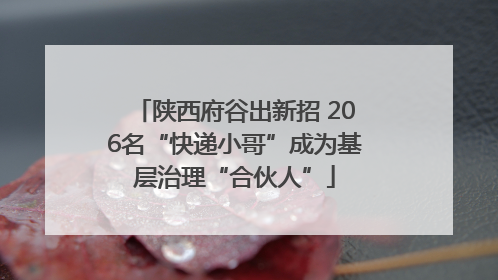 陕西府谷出新招 206名“快递小哥”成为基层治理“合伙人”