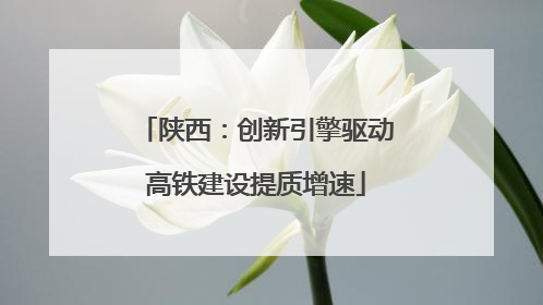 陕西：创新引擎驱动高铁建设提质增速