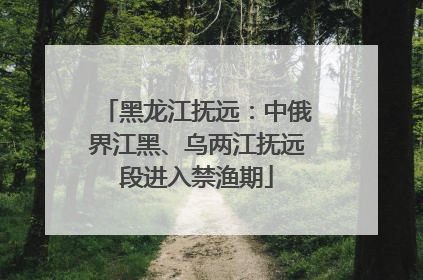 黑龙江抚远：中俄界江黑、乌两江抚远段进入禁渔期