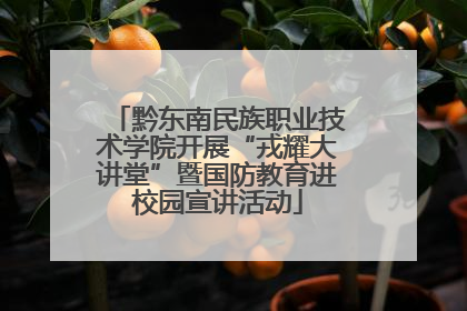 黔东南民族职业技术学院开展“戎耀大讲堂”暨国防教育进校园宣讲活动