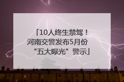 10人终生禁驾！河南交警发布5月份“五大曝光”警示