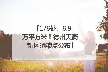 176处、6.9万平方米！德州天衢新区晒粮点公布