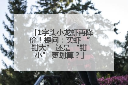 1字头小龙虾再降价！提问：买虾 “钳大” 还是 “钳小” 更划算？
