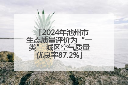 2024年池州市生态质量评价为“一类” 城区空气质量优良率87.2%