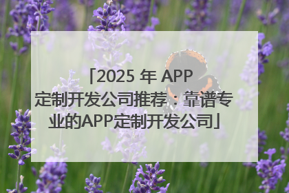2025 年 APP 定制开发公司推荐：靠谱专业的APP定制开发公司