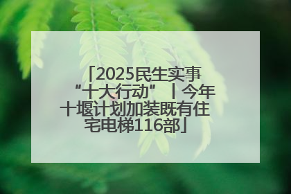 2025民生实事“十大行动”丨今年十堰计划加装既有住宅电梯116部