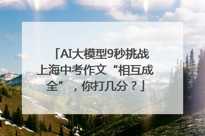 AI大模型9秒挑战上海中考作文“相互成全”，你打几分？